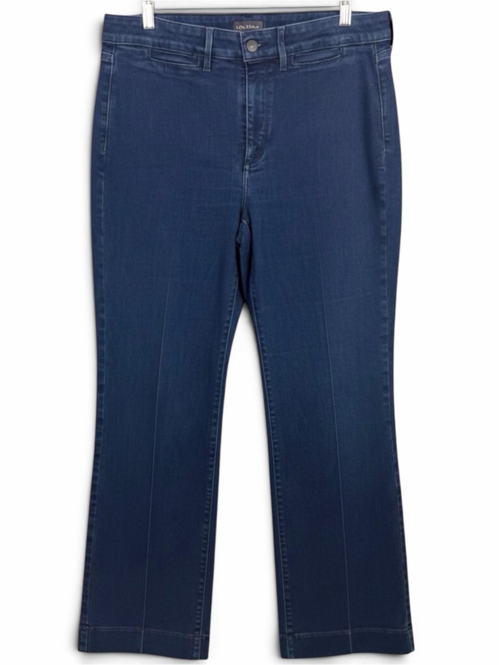 NYDJ Marilyn Straight Denim Stretch Trousers Slit Pocket Jeans Cooper Blue